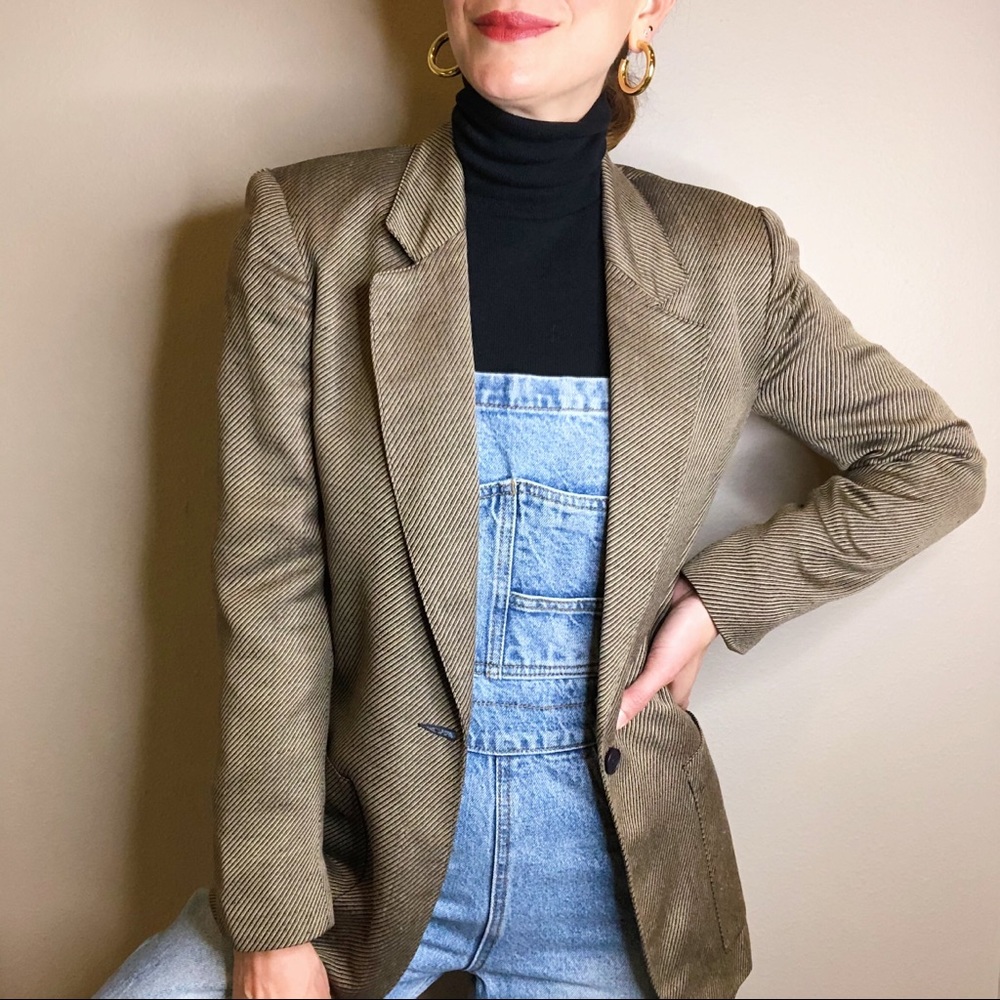 Vintage 90s Christian Dior woven silk blend blazer - Picture 15 of 16